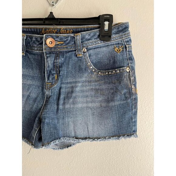 Justice jean shorts distressed look size 16 R kids - Picture 2 of 9
